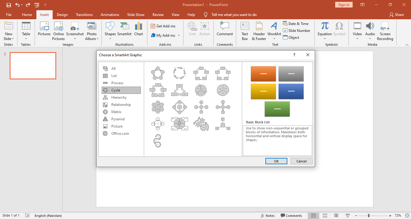 how to make a six sigma chart in PowerPoint